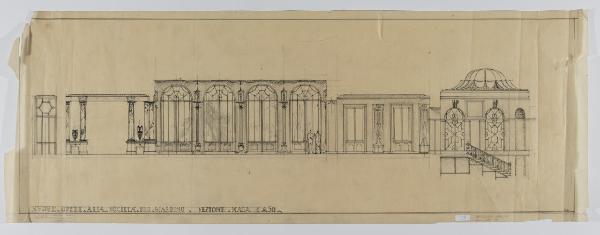 Nuove opere alla Società del Giardino. Sezione. Scala 1 a 50 (n. 1693)