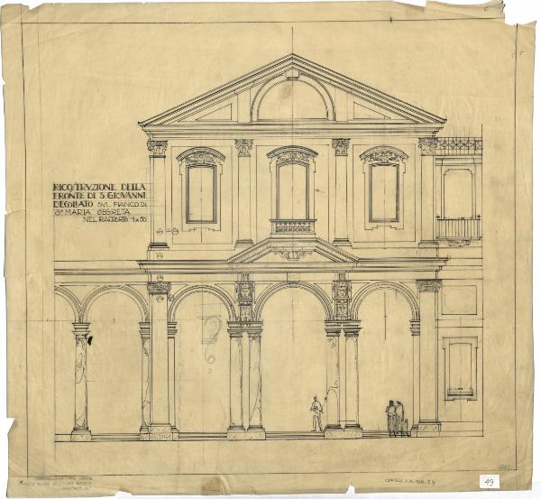 Chiesa di Santa Maria Segreta a Milano. Fianco [progetto] (n. 1781) - scala 1:50