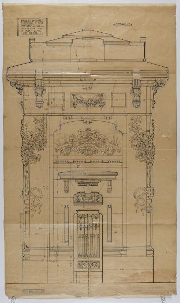 Cappella Giudici al Monumentale. Facciata [progetto] - scala 1:10