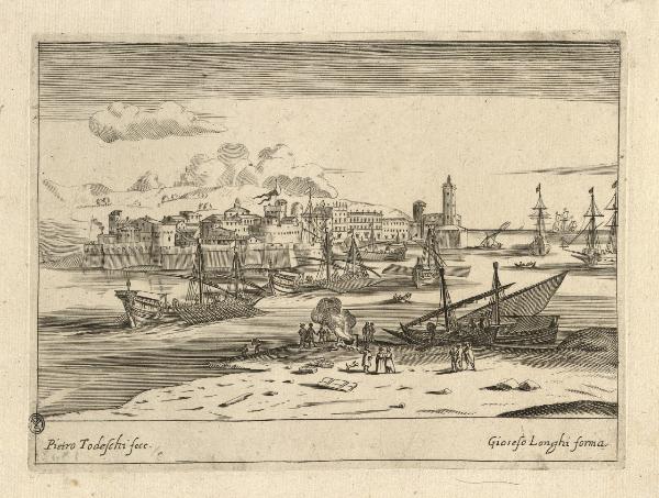 Marina con figure e imbarcazioni