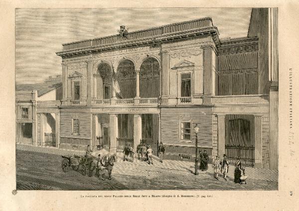 La facciata del nuovo Palazzo delle Belle Arti a Milano