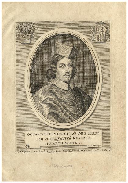 Octavius tit. S. Caeciliae S.R.E. presb. card. de Acquaviva neapolit. II Martii MDCLIV
