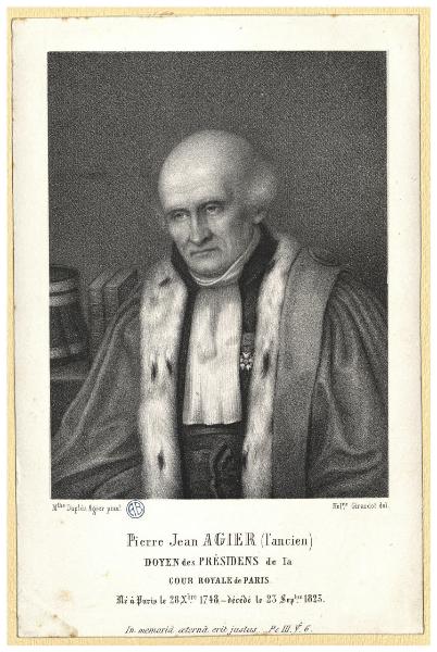 Pierre Jean Agier (l'ancien) doyen des Présidens de la Cour Royale de Paris