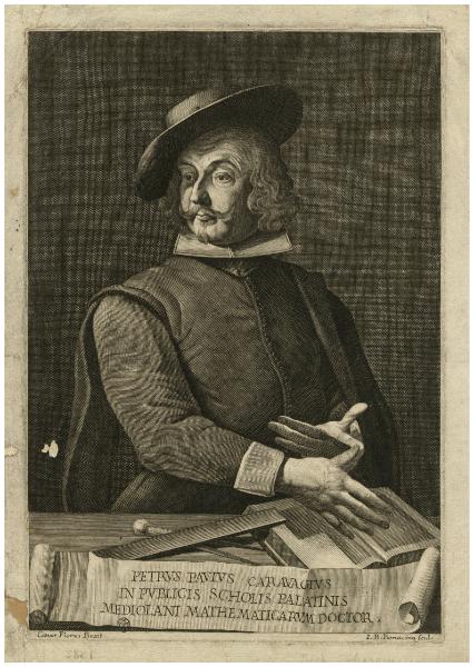 Petrus Paulus Caravagius in publicis scholis palatinis Mediolani Mathematicarum Doctor