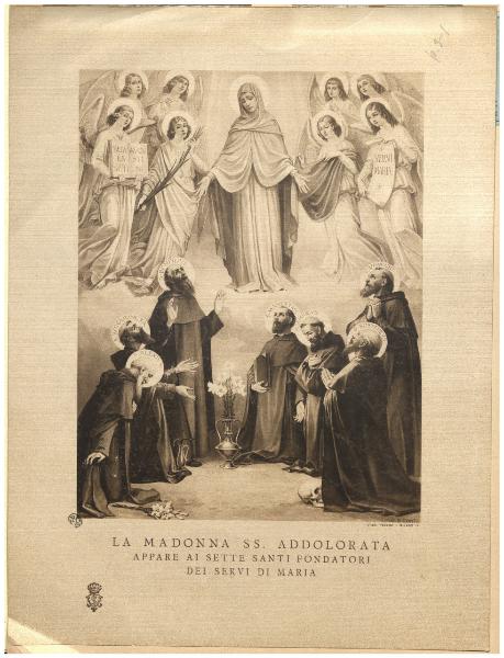 La Madonna SS. Addolorata appare ai sette santi fondatori dei Servi di Maria
