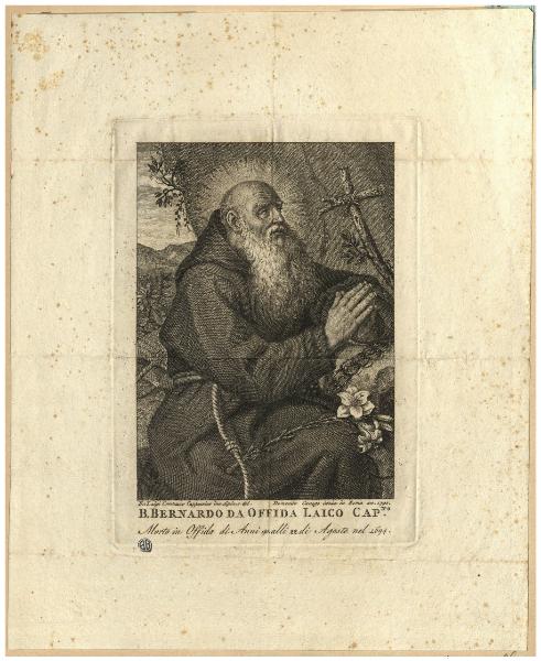 B. Bernardo da Offida laico cap.no morto in Offida di anni 90 alli 22 di Agosto nel 1694.