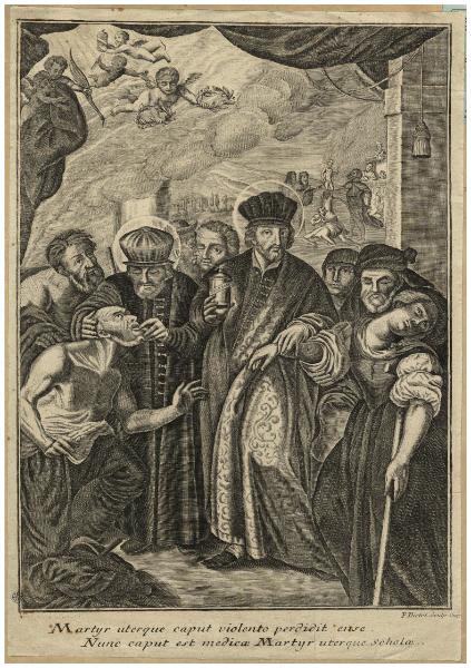 Martyr uterque caput violento perdidit ense. Nunc caput est medicae Martyr uterque scholae
