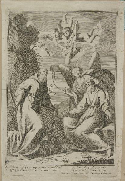 S. Fidelis a Sigmaringa missionar.us Cap.us Congrega.is Propag.de Fidei protomartyr. / S. Ioseph a Leonissa missionarius Capuccinus.