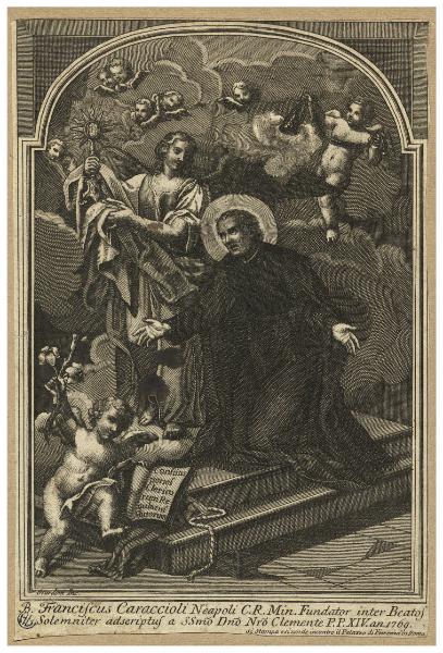 B. Franciscus Caraccioli Neapoli C.R. Min. fundator inter beatos solemniter adscriptus a SSmo Dno Nro Clemente P.P. 14 an. 1769