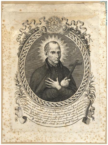 Languendo un miserabile di fame, raccomandandosi al B. Fran[ces]co, già defonto, perche il provedesse. Gli apparve il B. una notte, e gli ordinò di dipingere de' suoi ritratti [...]