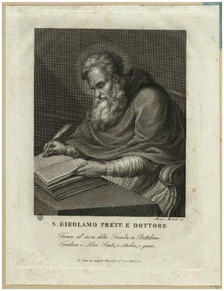 S. Girolamo prete e Dottore Trema al suon della tromba in Betteleme Traduce i Libri Santi, e studia, e geme.