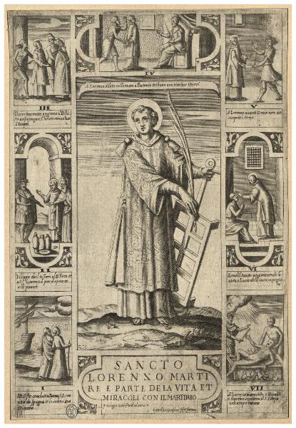 Sancto Lorenzo martire e parte de la vita et miracoli con il martirio