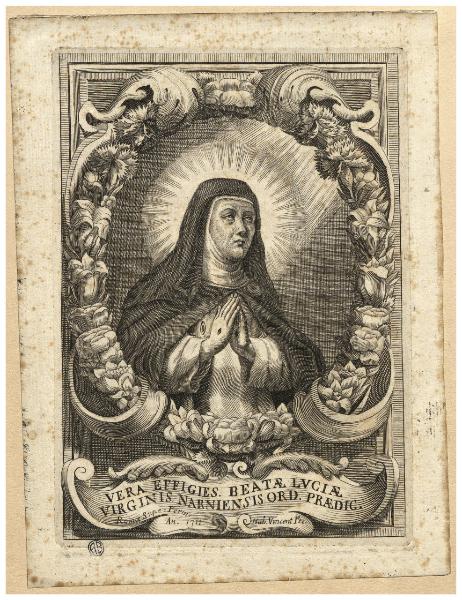 Vera effigies beatae Luciae virginis Narniensis Ord. Praedic.