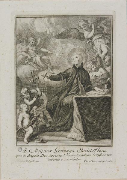 S. Aloijsius Gonzaga Societ. Jesu, quae de Angelis, Deo docente, didicerat, eadem, Confessario iubente, conscribit