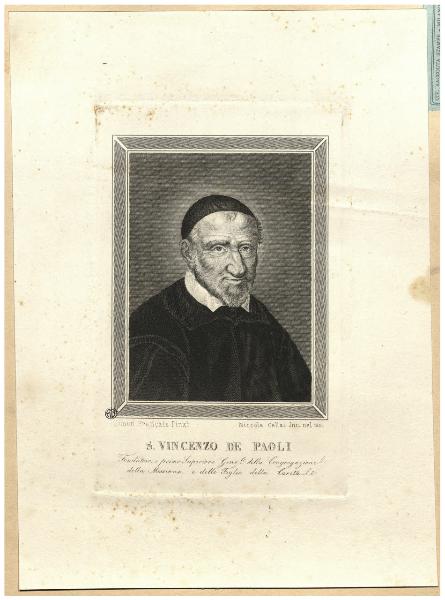 S. Vincenzo de Paoli fondatore, e primo Superiore Gene.le della Congregazione della Missione e delle Figlie della Carità