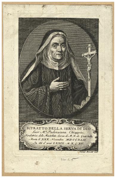 Ritratto della serva di Dio Suor M.a Pudenziana Chiappini fontatrice delle Mantellate Serve di M. V. di Guastalla [...]