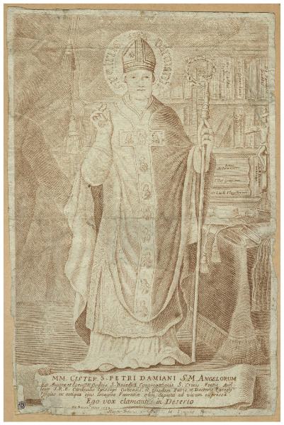MM. Cister. S. Petri Damiani S.M. Angelorum [...] Effigies ex antiqua ejus Imagine Faventiae olim depicta ad vivum expressa [...]