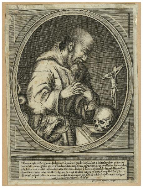 F. Thomas, patria Bergomas, Religione Capucinus, conditione Laicus, & in saeculo Pastor ovium [...]