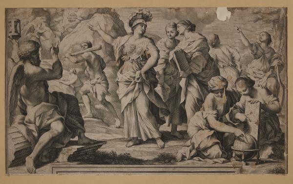 Scena allegorica con Saturno, Ercole e Minerva