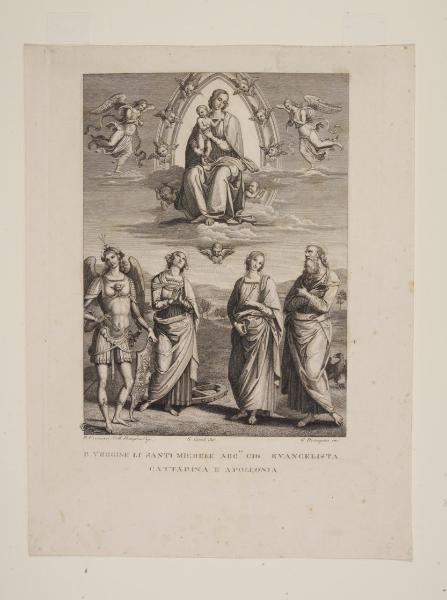 B. Vergine li Santi Michele Arc.lo Gio. Evangelista Cattarina e Apollonia