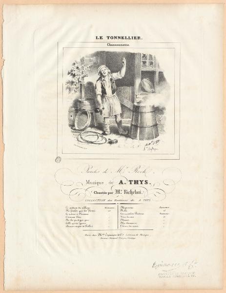 Copertina di spartito Le tonnellier musique de A. Thys