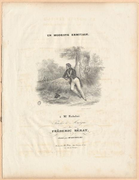 Copertina di spartito Un modeste ermitage, paroles & musique de Frédéric Bérat chanté par Mr. Richelmi