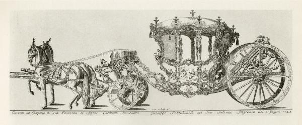 Carrozza da Comparsa di Sua Eminenza il Signor Cardinale Arcivescovo Giuseppe Pozzobonelli nel Suo Solenne Ingresso del 21 Giugno 1744