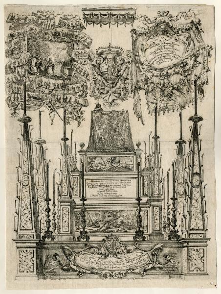 Catafalco per le esequie di Filippo IV in San Fedele tributate dalla Congregazione dell'Entierro