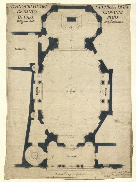 Ichnografia della chiesa detta de Santo Giovanni in Case Rotte Disegnata dall'Archit.o Ricchino