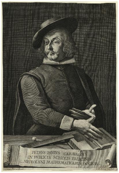 Petrus Paulus Caravagius in publicis scholis palatinis Mediolani Mathematicarum Doctor