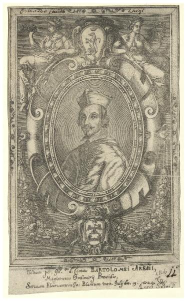 Editum per, [?] d. Comitis Bartolomei Aresii magistratus ordinary presidis, seruum ebseruantemso: blancum men. july die. 19. 16 [?]