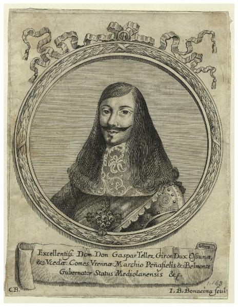 Excellentiss. Dom. Don Gaspar Tellez Giron Dux Ossunae, Comes Vrennae, Marchio Penafielis & Belmonte Gubernator Status Mediolanensis etc.