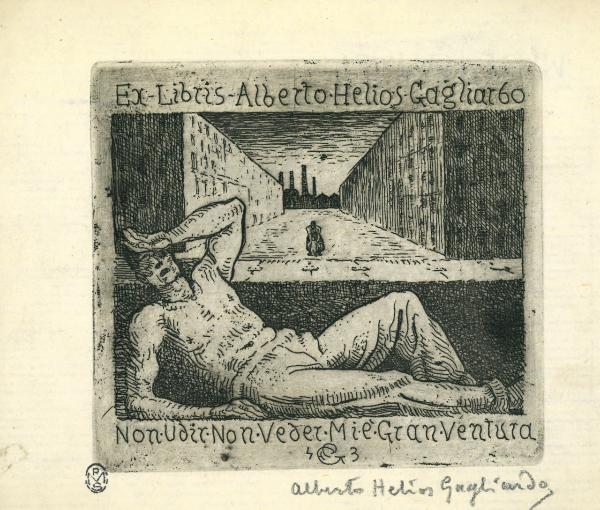 Ex Libris Alberto Helios Gagliardo (Non udire non vedere mi è gran ventura)