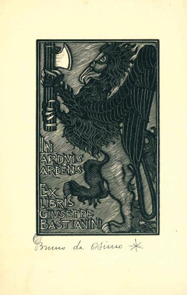 Ex Libris Giuseppe Bastianini (In Arduis Ardens)