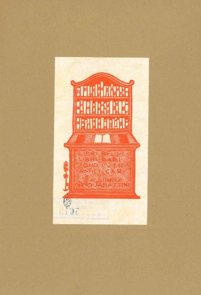 Ex Libris Gino Sabattini (Libri belli Libri rari sono i veri amici cari)