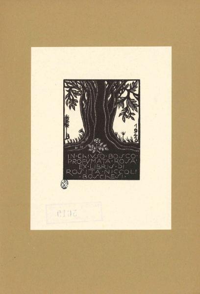 Ex Libris di Rosita Niccoli Boschesi (in chiuso bosco profumata rosa)