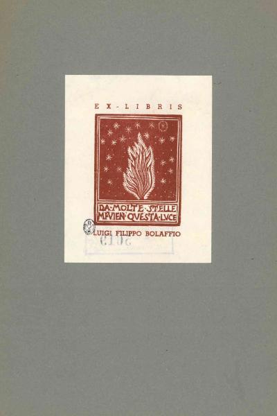 Ex Libris Luigi Filippo Bolaffio (da molte stelle mi vien questa luce)