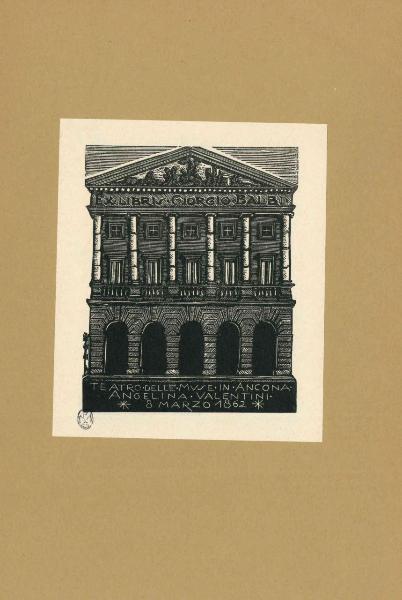 Ex Libris Giorgio Balbi (Teatro delle Muse in Ancona Angelina Valentini/ 8 marzo 1862)