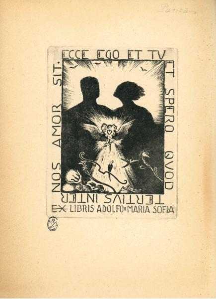 Ex Libris Adolfo Maria Sofia (Nos Amor sit Ecce ego et tuet spero quod tertius inter)