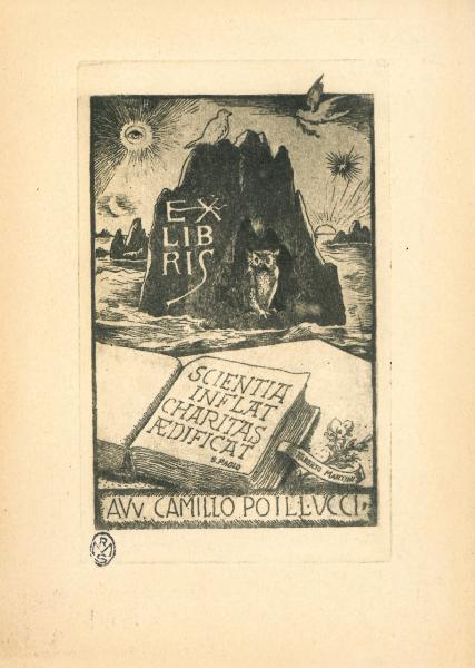 Ex Libris Avv. Camillo Poilucci (Scientia inflat Charitas Edificat, S. Paolo)