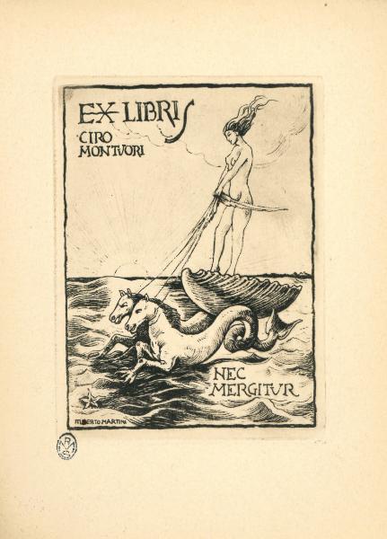 Ex Libris Ciro Montuori (Nec mergitur)