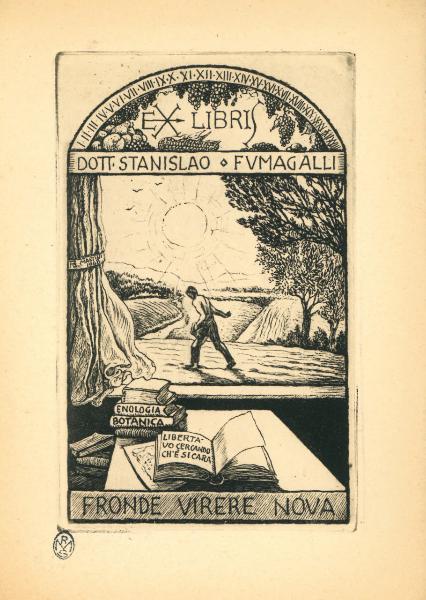 Ex Libris dott. Stanislao Funagalli (Fronde vivere nova)