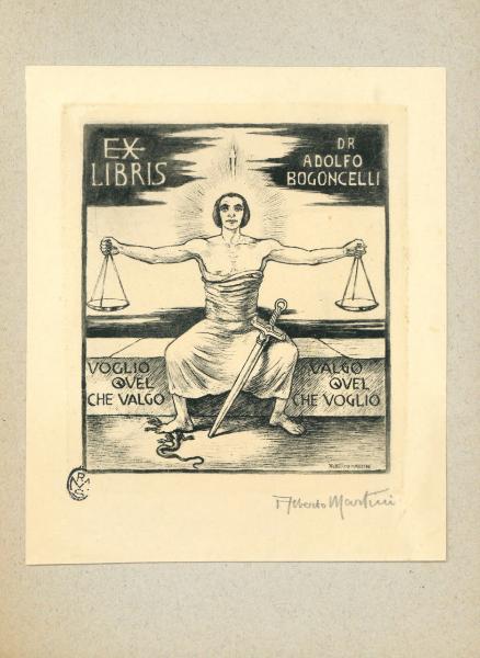 Ex Libris Dr. Adolfo Bagoncelli (Voglio quel che valgo, valgo quel che voglio