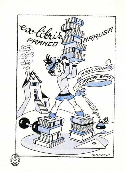 Ex Libris Franco Arruga (Mens sana in corpore sano)