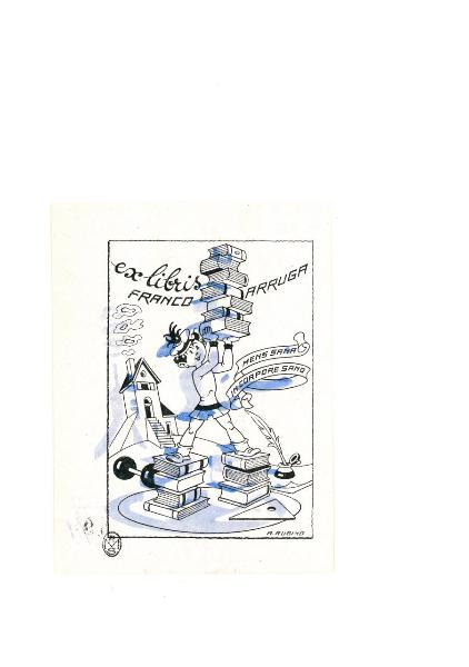 Ex Libris Franco Arruga (Mens sana in corpore sano)