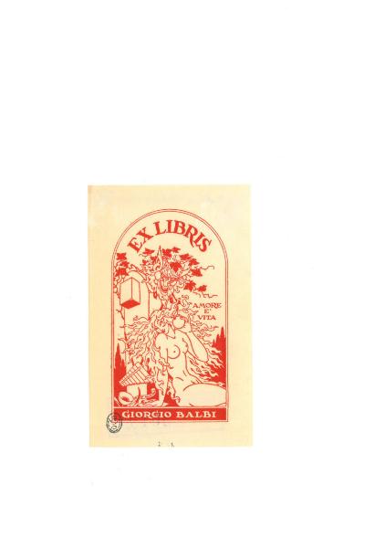 Ex Libris Gioregio Balbi (Amore è vita)