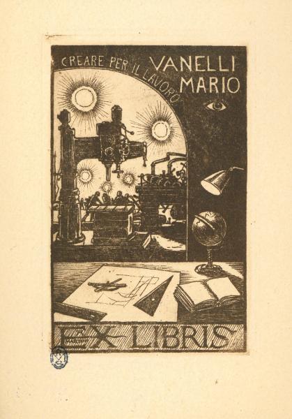 Ex Libris Vanelli Mario (creare per il lavoro)