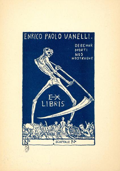 Ex Libris Enrico Paolo Vanelli (Debemur morti nos nostra que)(N° scaffale N°)