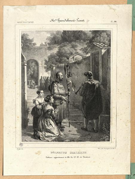 Revue des peintre. M.me Haudebourt-Lescot. Pélerins italiens. Tableau appartenant à M.v.le C.te A. De Pastoret