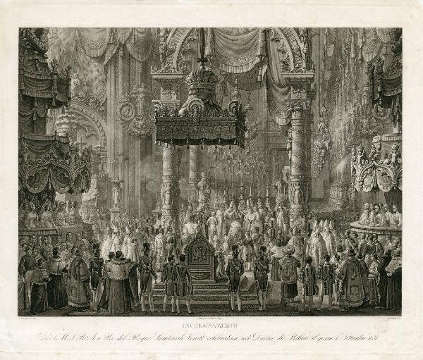 INCORONAZIONE di S.M.I.R.A. a Re del Regno Lombrado Veneto celebratasi nel Duomo di Milano il giorno 6 Settembre 1838